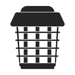 Trap for insect vector black icon. Vector illustration trap for bag on white background. Isolated black illustration icon of lamp insect.
