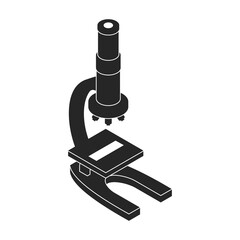 Microscope of lab vector black icon. Vector illustration microscope on white background. Isolated black illustration icon of lab equipment.