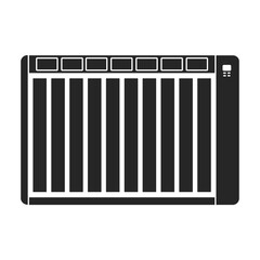 Heater electric vector black icon. Vector illustration heater electric on white background. Isolated black illustration icon of home boiler.
