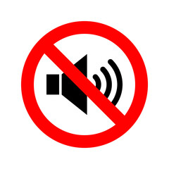 no sound or keep silence vector round icon