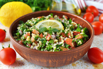 Traditional tabbouleh salad