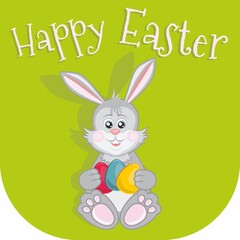 Happy Easter greeting card with rabbit