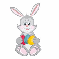 Happy Easter greeting card with rabbit