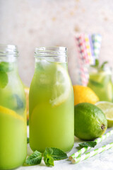 Mint lemonade with lemon and lime