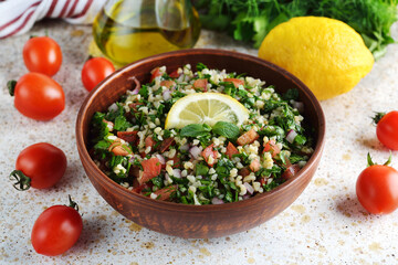 Traditional tabbouleh salad