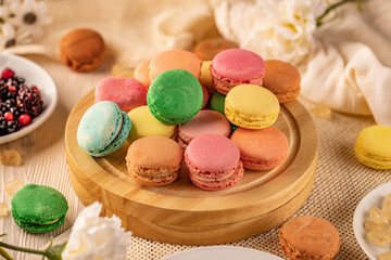 French macarons delicate sandwich cookies