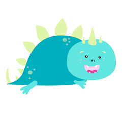 Nursery vector illustration. Cute Baby Dinosaur.