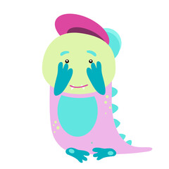 Nursery vector illustration. Cute Baby Dinosaur.