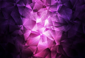 Dark Pink vector layout with lines, triangles.