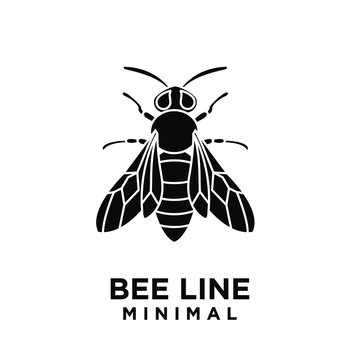 minimal big hornet bee vintage vector premium logo