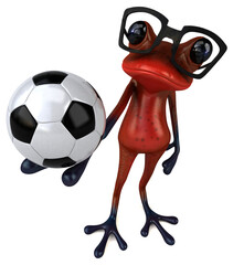 Fun red frog - 3D Illustration