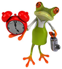 Fun frog gardener - 3D Illustration