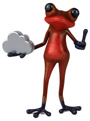 Fun red frog - 3D Illustration