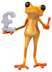 Fun yellow frog - 3D Illustration