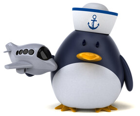 Fun penguin - 3D Illustration