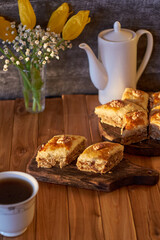 homemade baklava with walnuts.