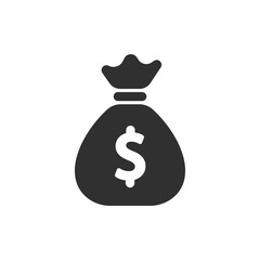 Money Bag Icon isolated on white background. Vector illustration.