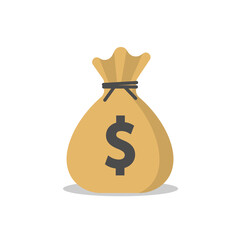 Money Bag Icon isolated on white background. Vector illustration.