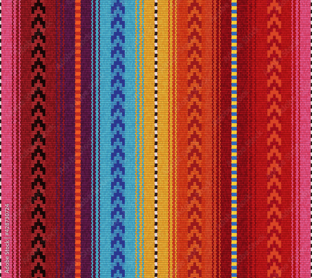 Poster blanket stripes seamless vector pattern. serape design