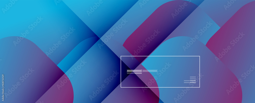 Poster Square shapes composition geometric abstract background. 3D shadow effects and fluid gradients. Modern overlapping forms