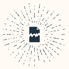 Grey Torn document icon isolated on beige background. Abstract circle random dots. Vector