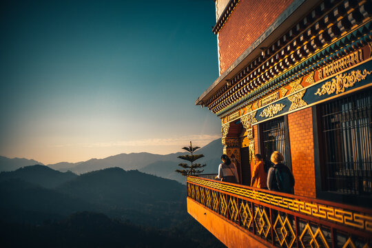 Buddhist monastery Nepal near Stupa Namobuddha Himalayas