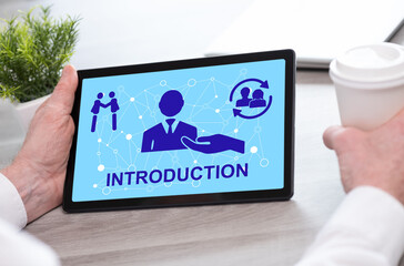 Introduction concept on a tablet