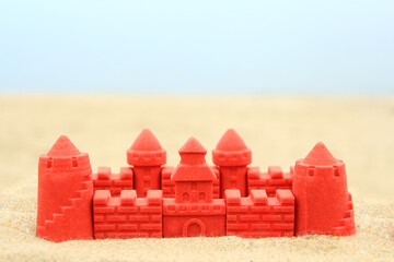 Sand castle on the beach