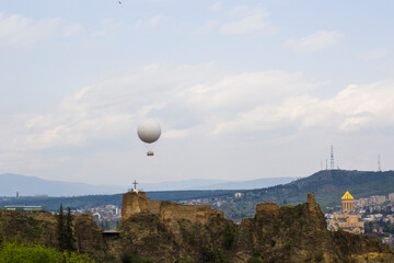 Tbilisi city view and cityscape, capital of Georgia, old famous architecture
