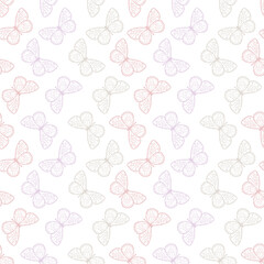 Vector butterfly cute seamless repeat pattern design background