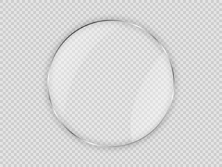 Glass plate in circle frame