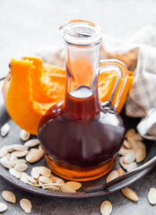 Bottle with pumpkin seed oil