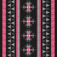 Mexican plaid. Navajo. Seamless pattern. Design with manual hatching. Textile. Ethnic boho ornament. Vector illustration for web design or print.
