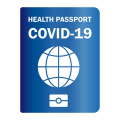 Immunity passport. Vaccinated health passport. Paper document to show that a person has been vaccinated with the Covid-19 vaccine. Immunity paper document from coronavirus