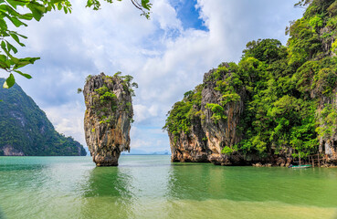 Koh Tapu island or popular call James bond island landscape view in Phang-nga, southern of Thailand