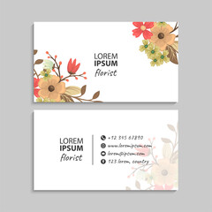 Flower business cards yellow flowers