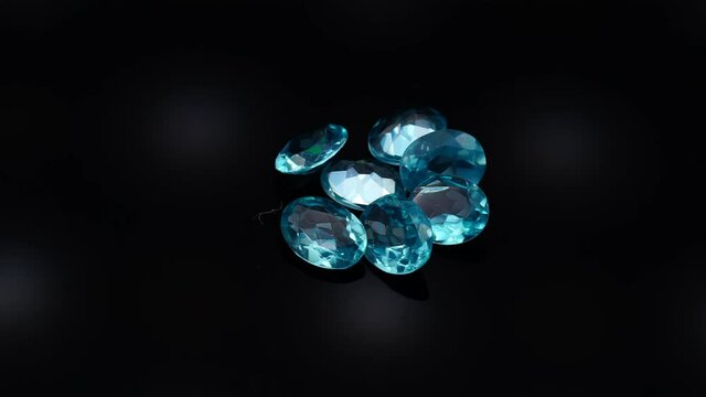 natural blue paraiba apatite spin on the turn table
