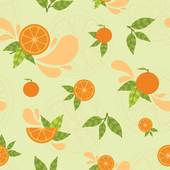 Citrus Splash Vector Seamless Surface Pattern Design
