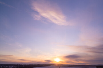 Beautiful textured sky with clouds at sunset