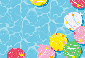 summer vector background with water balloon yo-yos in water for banners, cards, flyers, social media wallpapers, etc.