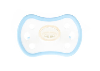 silicone baby soothers isolated on a white background