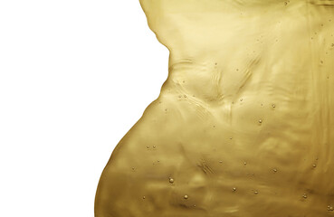 texture of splashing gold water on white background