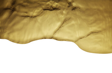 texture of splashing gold water on white background