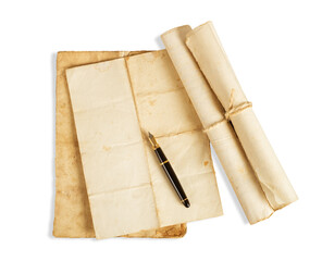 Fountain pen  with old sheets