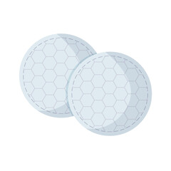 White cotton disk. Vector cartoon flat illustration .Face, body and hands treatment. 