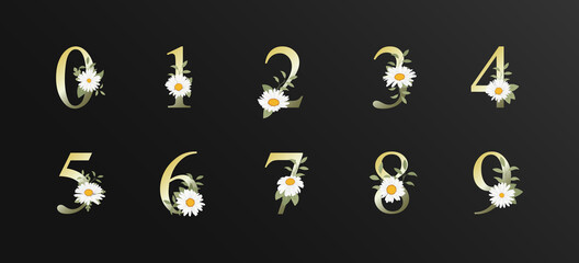 Elegant beautiful number decoration for wedding with floral