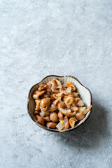 Turkish Traditional Food Roasted and Pickled Cherries Kiraz Kavurmasi from Giresun. Yellow Cherry Pickle.