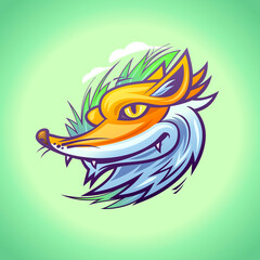 Obraz premium Fox logotype design, sport infographic team pictogram