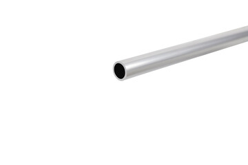 Aluminum pipe with thick walls insulated on a white background