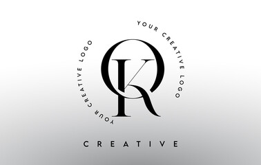 OK Letter Logo Design with Serif Typography Font and Elegant Modern Look